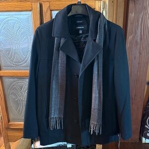 Claiborne Elegant Black Jacket with Charcoal Scarf